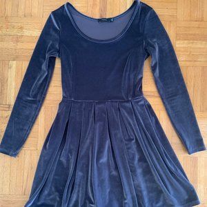 Talula Purple Velvet Long Sleeved Dress